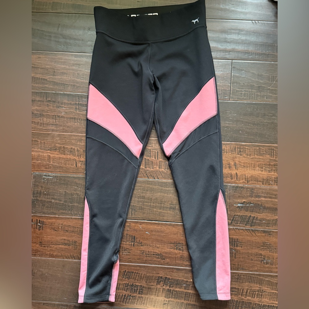 PINK Victoria's Secret Black and Pink Kids Leggings